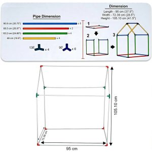 Panda Theme Foldable Kids Play Tent House with Cartoon Print for Indoor & Outdoor Play