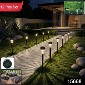 Solar Powered Lawn Pathway Light Set (12 Pcs Set)