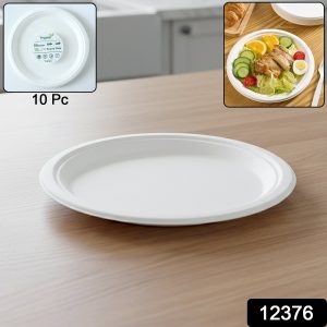 Vegnar Disposable Round Food Serving Plate (10 Pc)