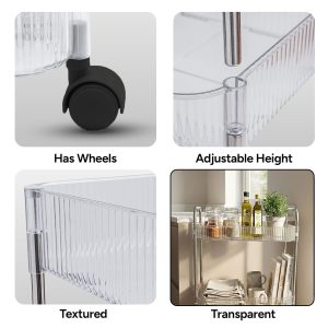 4 Layer Multipurpose Storage Trolley with Wheels