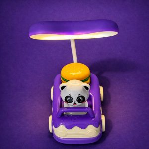 Purple Panda Car LED Desk Lamp with Pen Holder Kids Study Table Lamp