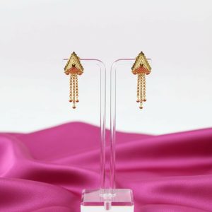 Nice 3 Line Golden Earrings for Women & Girls – Traditional Fancy Jewellery Gift