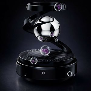 Black Solar Magnetic Levitation Rotating Car Air Freshener Aromatherapy Diffuser