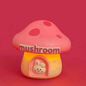 Pink Mushroom Study Table Lamp with Pencil Sharpener & USB Charging