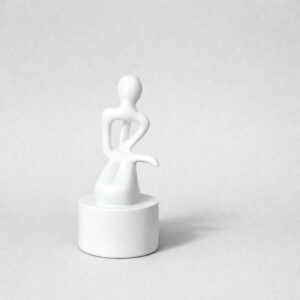 Abstract Thinking Man poly-resin Sculpture Modern White Showpiece for Home Decor