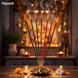 Rajwadi Incense Sticks Charcoal-Free Fragrance Agarbatti for Home Temple Pooja Meditation Prayer Aromatic Dhoop Sticks Pack