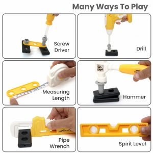 Aditi Big Plastic Luxury Tool Trolley Kit Toy with Briefcase and Accessories for Kids