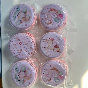 Unicorn Print Round Coin Pouch with Zipper & Wrist Strap for Kids and Gifting(DESIGN MAY VARY)