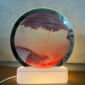 LED Round Static Red Sand Art Lamp | Ambient Decorative Night Light Home Décor