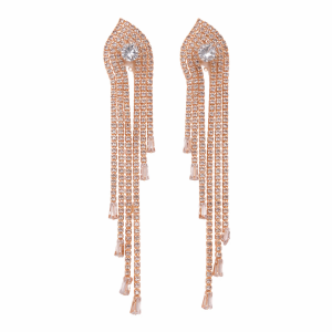elegant luxurious rose gold chandelier earrings