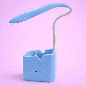 Blue LED Desk Lamp with Pen Holder and Phone Holder for Study Table and Kids Room