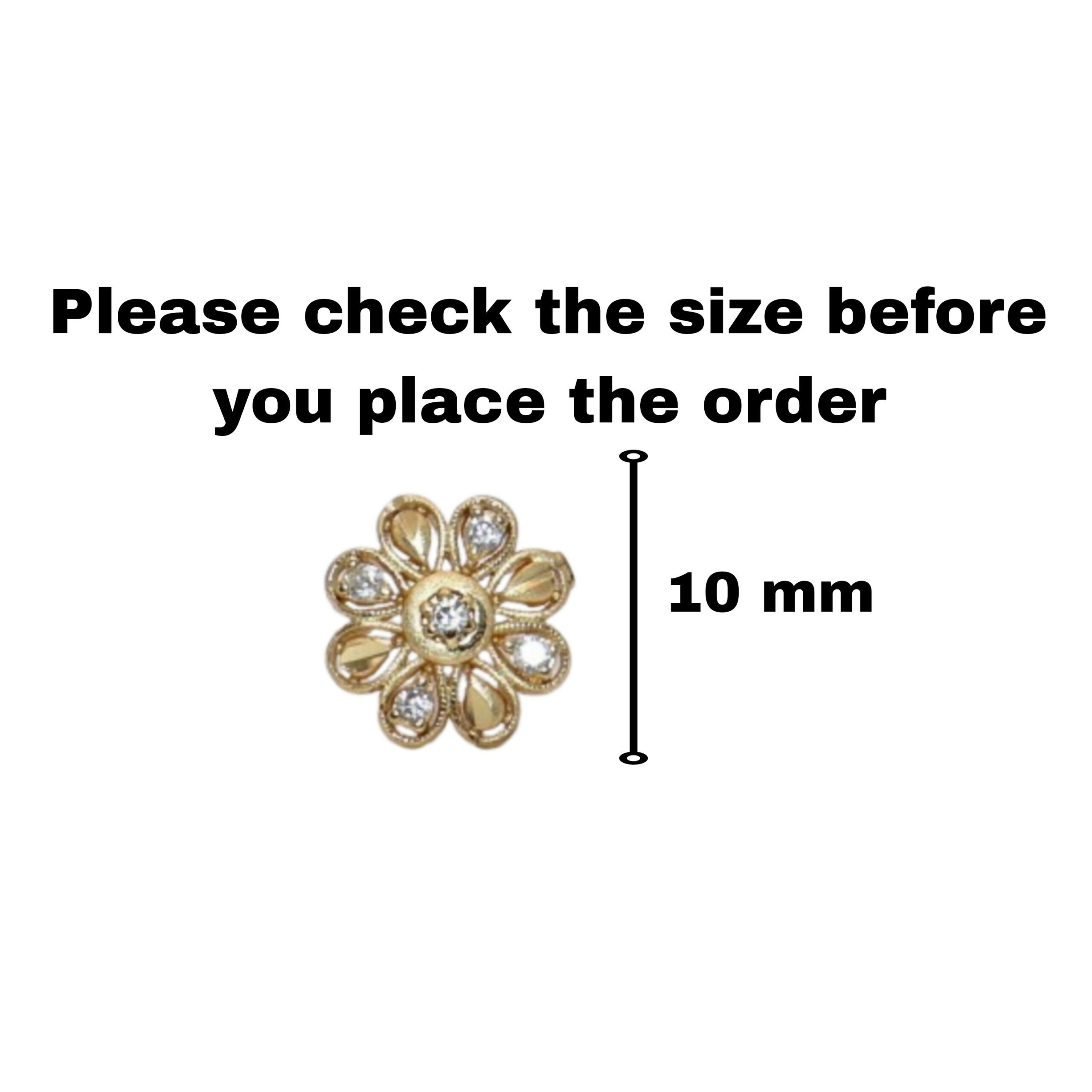 Gold Flower Stud Earrings with AD for women and girls - Image 4