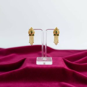 Nice 5 Line Golden Earrings for Women & Girls – Traditional Fancy Jewellery Gift