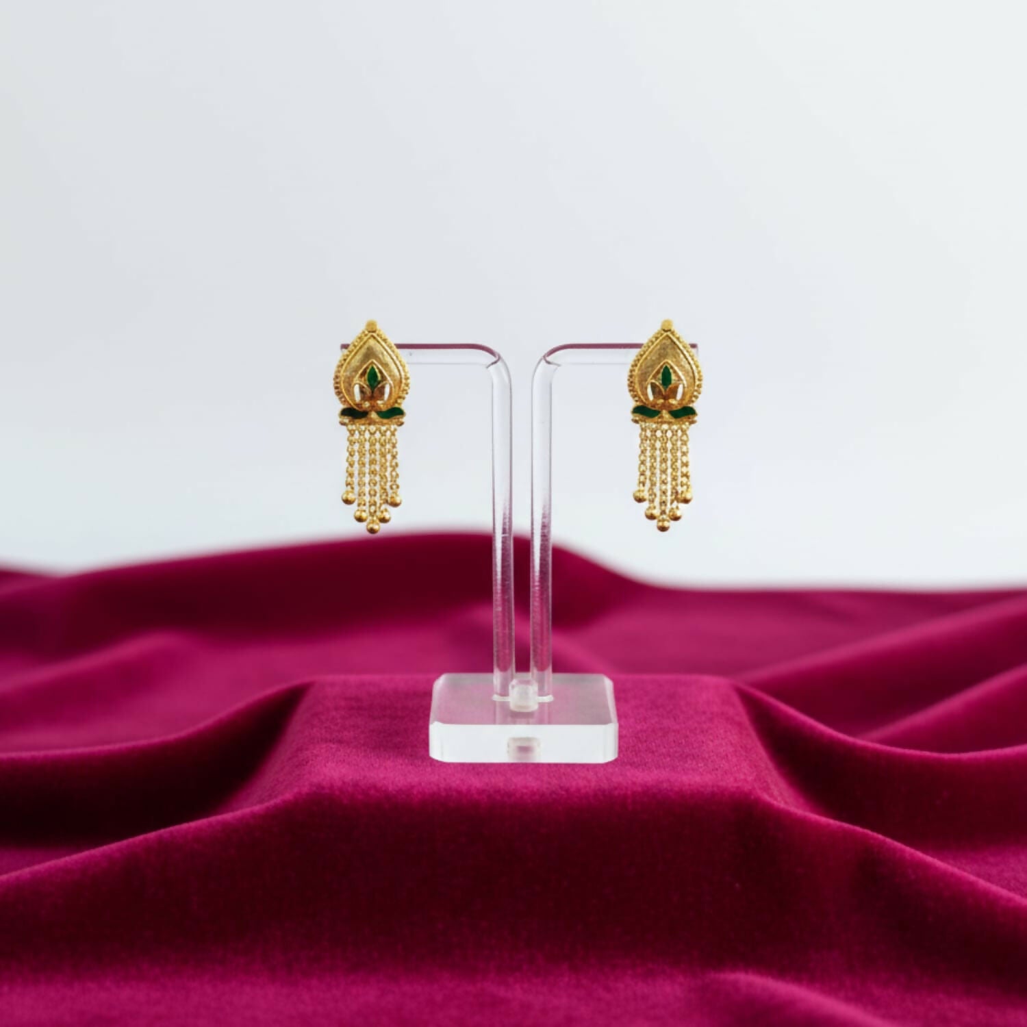 Nice 5 Line Golden Earrings for Women & Girls – Traditional Fancy Jewellery Gift - Image 3