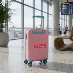 Novex Disney Princess Pink Travelling Kids Trolley Bags for Girls Luggage 4 Wheels ( Blue/18 Inch)