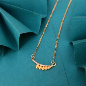 Gold Plated Pendant Necklace with AD For women and girls