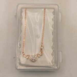 Rose Gold Plated Heart & AD Necklace for Women and girls