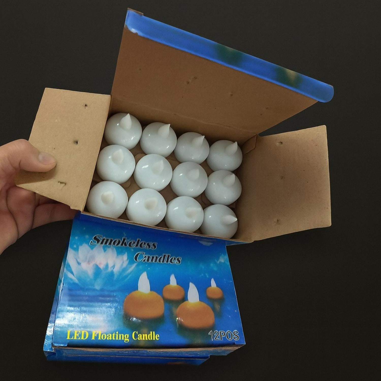 12 PCS Floating LED Tea Light Candles with Water Sensor – Flameless Smokeless Floating Diya with Warm White Flickering Light for Home Décor, Pool, Spa, Wedding, Festival & Party Decoration