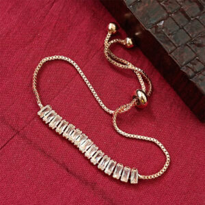 Rose Gold Plated Stone Adjustable Bracelet