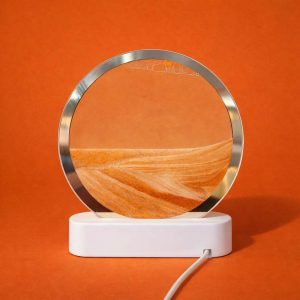 LED Round Static Orange Sand Art Lamp | Ambient Decorative Night Light Home Décor