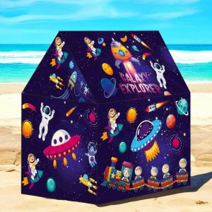 Galaxy Explorer Kids Play Tent House with Space Theme Indoor & Outdoor Foldable Playhouse Tent for Children