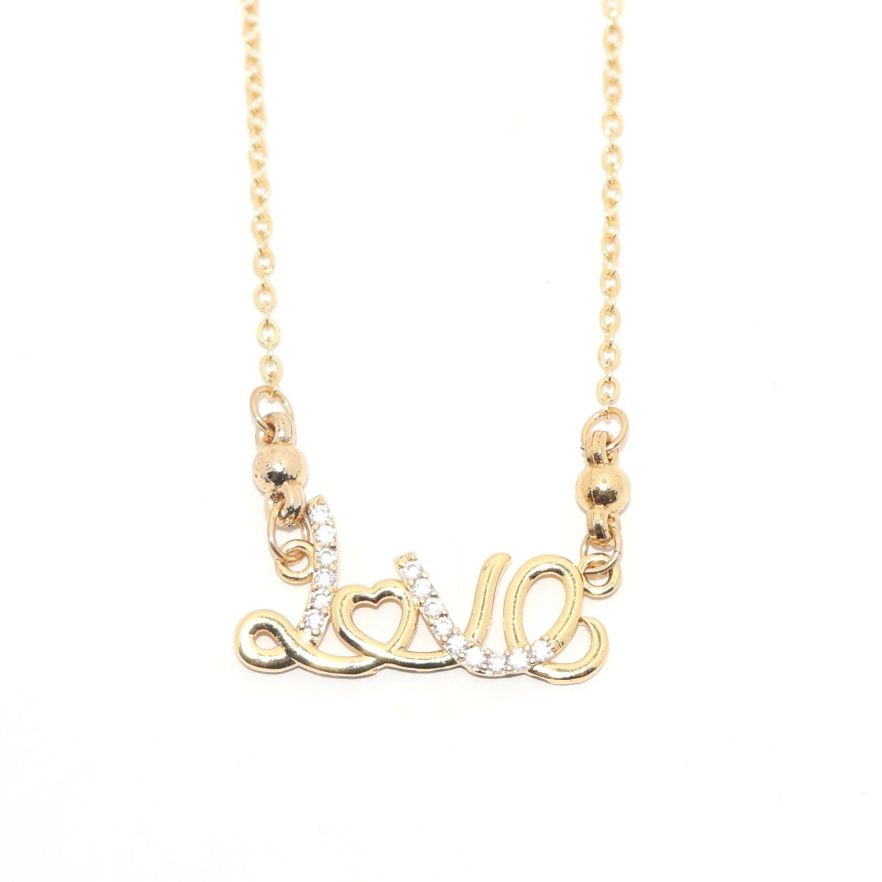 Love Gold Plated AD Pendant Necklace For women and girls - Image 5