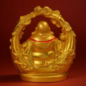 Golden Laughing Buddha Statue Decorative Feng Shui Showpiece for Home
