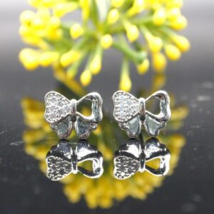 Anti Tarnish AD Bow Stud Earrings - Daily Wear Jewelry for women and girls