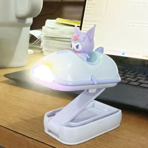 Purple Mini Folding LED Car Night Light with Clamp Base for Kids
