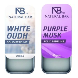 White Oud And Purple Musk Combo Solid Perfume Alcohol Free Cologne for Men & Women (2Pc/10 Gm)