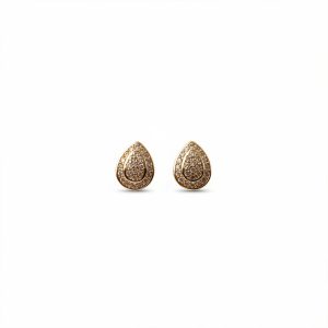 Elegant Teardrop Diamond Stud Earrings in Gold Finish