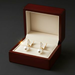 Elegant Gold Finish Stone Studded Hoop Earrings for Women & Girls