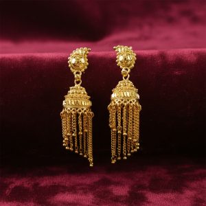 Traditional Long Chain Tassel Jhumka Earrings for Women & Girls Festive Jewelry