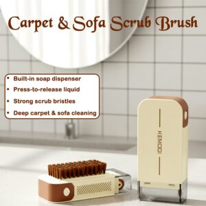 Manual Carpet & Sofa Cleaning Brush with Built-In Soap Dispenser