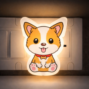 Dog Shape Plug-In LED Night Lamp for Kids Room, Bedroom & Nursery