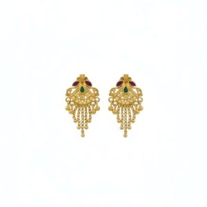 5 Line Side Latkan Golden Earrings with Mina for Women & Girls – Fancy Jewellery Gift