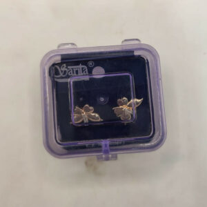 Rose Gold Butterfly Stud Earrings with AD for women and girls