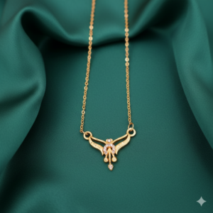 Minimal Gold & AD Pendant Necklace For women and girls