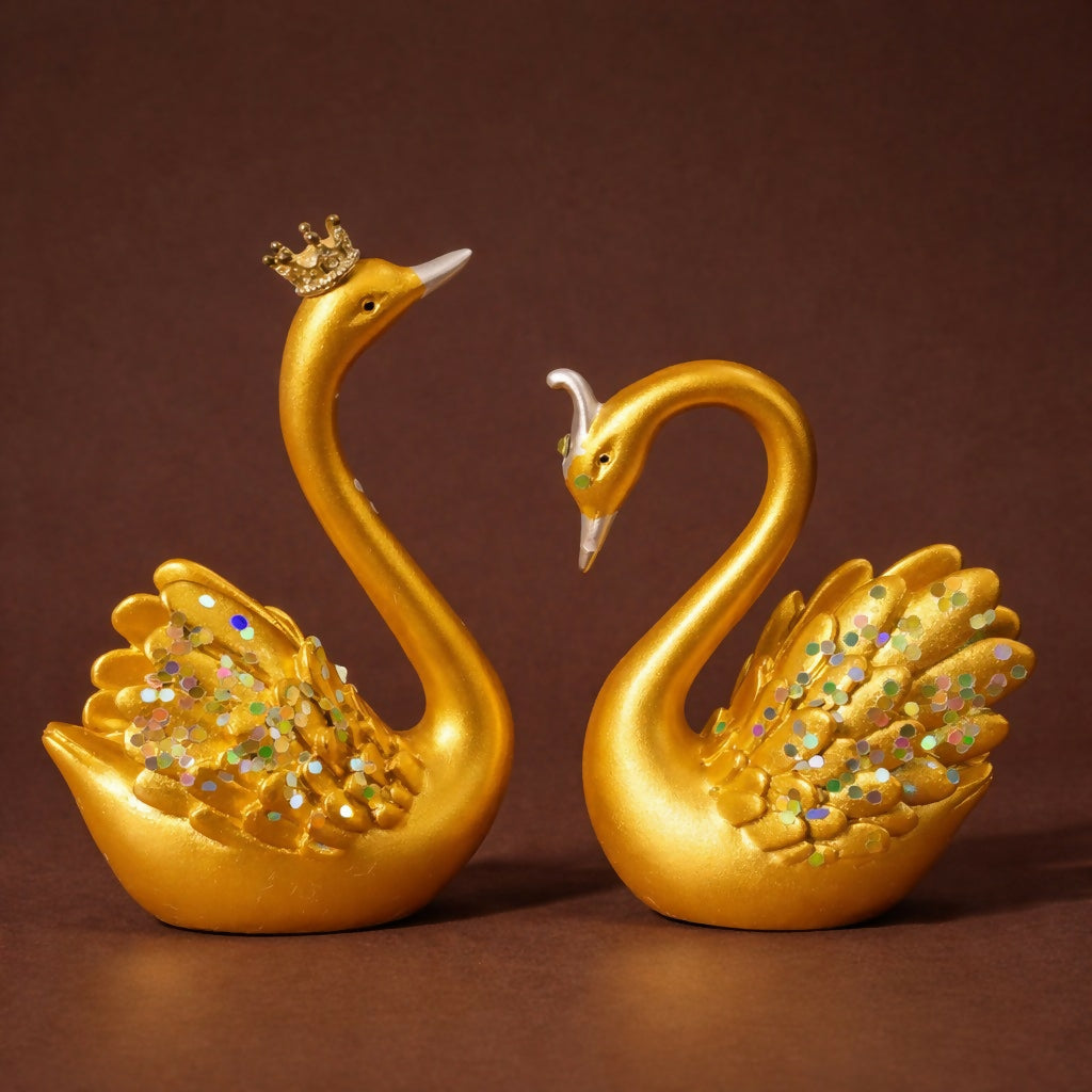 Decorative Swan Couple Showpiece Set for Home, Table & Gift Decor - Image 2