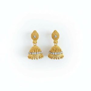 Designer Gold Tone Jhumki | Stylish Traditional Earrings for Girls