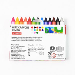 Camlin Wax Crayons Jumbo 13 Shades with Glitter Crayon