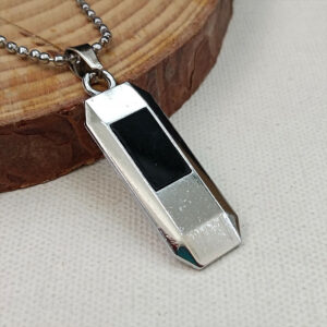 Black Enamel Chain Pendant For Men