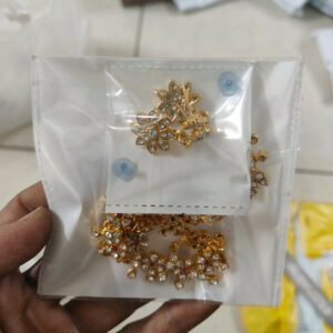 Diamond-Look Floral Choker Necklace Set with Accent Stones