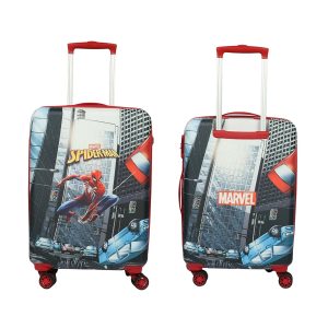 Novex Marvel Spiderman Kids Polycarbonate Trolley Bag for Boys Travel Luggage with 4 Spinner Wheel (18 Inch)