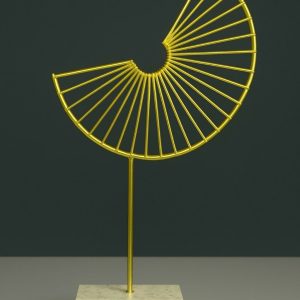 Modern Gold Spiral Metal Table Decor Showpiece with Marble Base