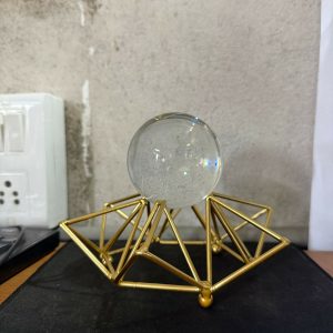 Crystal Ball Decorative Showpiece with Metal Stand for Home & Office