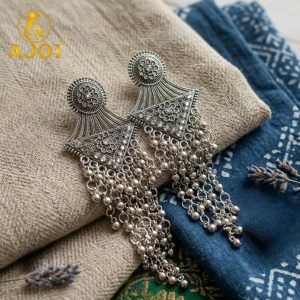 Vintage Floral Silver Earrings