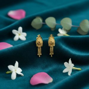 Nice 3 Line Golden Earrings for Women & Girls – Traditional Fancy Jewellery Gift