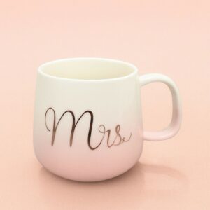 Mrs Gradient Pink Ceramic Mug | Elegant Ombre Tea & Coffee Cup for Women | Stylish Mrs Print Mug for Wife, Girlfriend, Sister & Mom | Premium Matte Finish Designer Mug | Perfect Gift for Anniversary, Birthday, Valentine’s & Daily Use