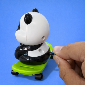 Wind-Up Panda Skateboard Toy for Kids with Moving Wheels